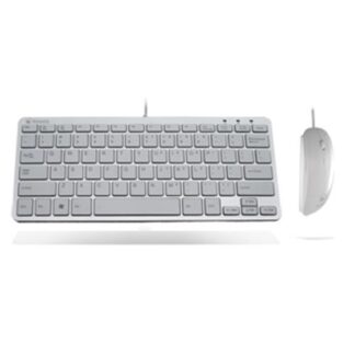 ATLANTIS LAND ARGO 900 COMBO MINI TASTIERA ULTRA SLIM VERSIONE ITALIANA + MOUSE OTTICO COLORE WHITE SILVER (P013-LK-8830-COMBO)