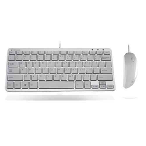 ATLANTIS LAND ARGO 900 COMBO MINI TASTIERA ULTRA SLIM VERSIONE ITALIANA + MOUSE OTTICO COLORE WHITE SILVER (P013-LK-8830-COMBO)