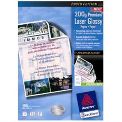 AVERY-ZWECKFORM 2798 CONF 100 FOGLI CARTA PER STAMPANTI LASER FORMATO A4 200 GR/M2 BIANCO PATINATO