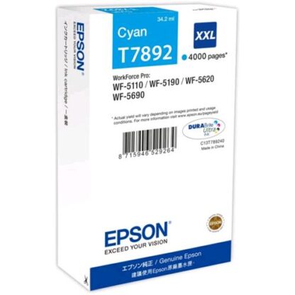 EPSON T7892 SERBATOIO CIANO PER WF-5110/WF-5190/WF-5620/WF-5690 4.000 PAG