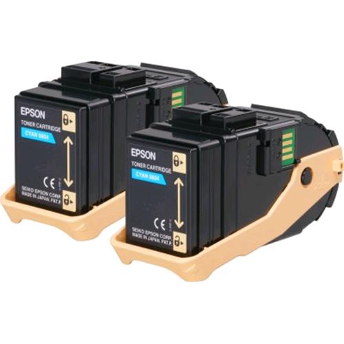 EPSON C13S050608 CONFEZIONE 2 TONER CIANO PER STAMPANTI EPSON ACULASER 7.500 PAG