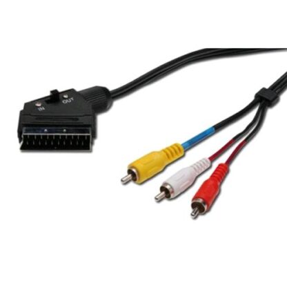 NILOX CMGAK107037 CAVO ADATTATORE RCA AUDIO-VIDEO/SCART 21 PIN MASCHIO/MASCHIO 1.5MT COLORE NERO