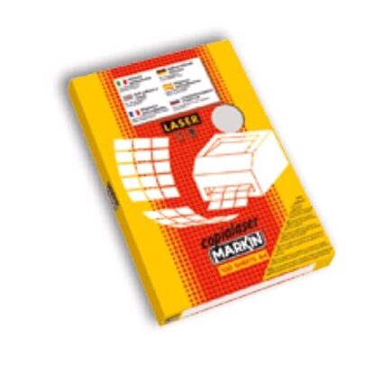 MARKIN 220LSR300 CONFEZIONE 8.800 ETICHETTE TONDE DIAMETRO 20MM COLORE SILVER