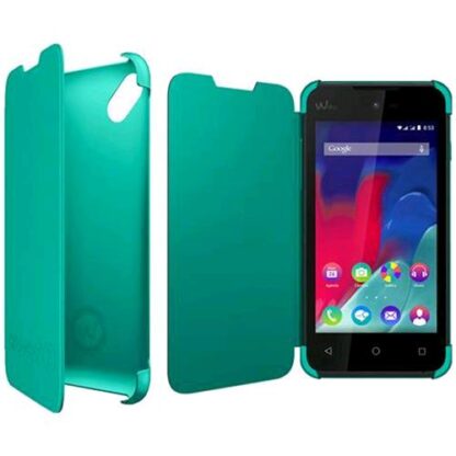 WIKO SUNSET 2 FOLIO FLIP COVER COLORE CYAN