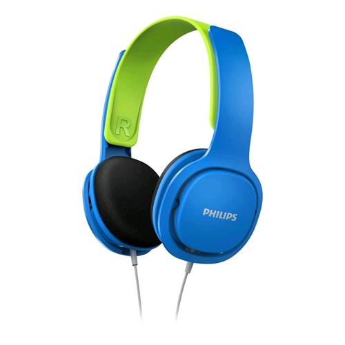 PHILIPS SHK2000 CUFFIE PER BAMBINI CON LIMITAZIONE DEL VOLUME CAVO 1.2MT JACK 3.5MM COLORE AZZURRO/VERDE