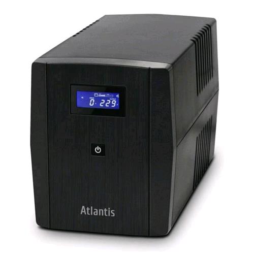 ATLANTIS LAND A03-S1200 UPS 700W/1.200Va 2xSHUCKO 3xIEC 320 DURATA A META' CARICO IN BLACKOUT 8MIN COLORE NERO