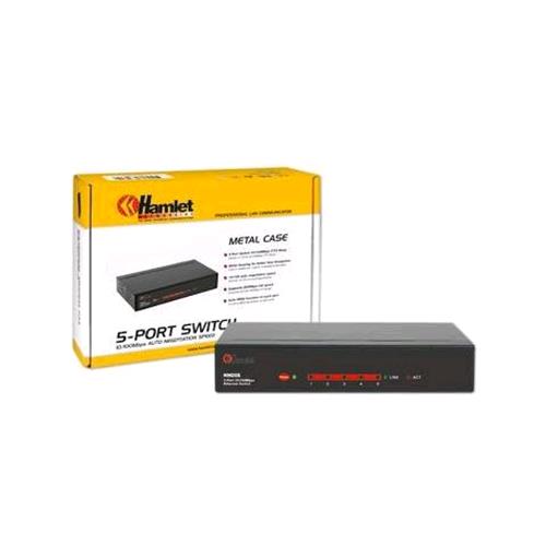 HAMLET HN05S SWITCH 5 PORTE 10/100 AUTOSENSING CASE IN METALLO