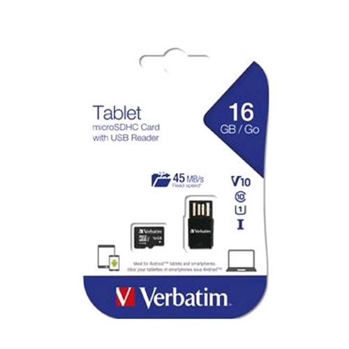 VERBATIM MICRO SDHC 16GB CLASSE 10 + LETTORE USB