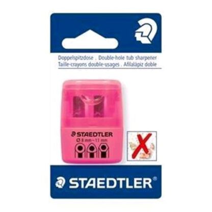STAEDTLER TEMPERINO IN PLASTICA 2 FORI FINO A 11 mm CON SERBATOIO COL. FUCSIA FLUO