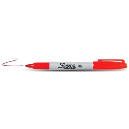 SHARPIE FINE POINT MARCATORE PERMANENTE ROSSO PUNTA TONDA 1 mm CONF 12 Pz.