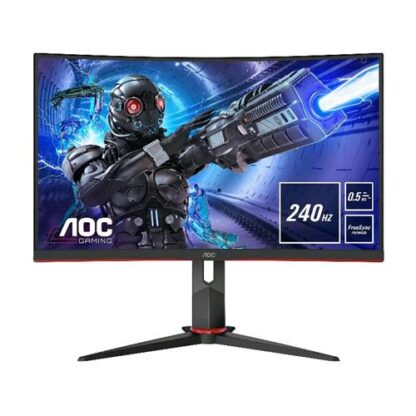 AOC C27G2ZU/BK 27" LED FULL HD CURVO 0.5 MS 240 Hz HUB USB ALTOPARLANTI INCORPORATI HDMI DISPLAYPORT VGA DVI NERO ROSSO
