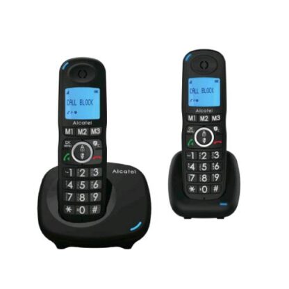 ALCATEL XL535 DUO CORDLESS DECT SENIOR 3 MEMORIE PER CHIAMATE EMERGENZA BLACK