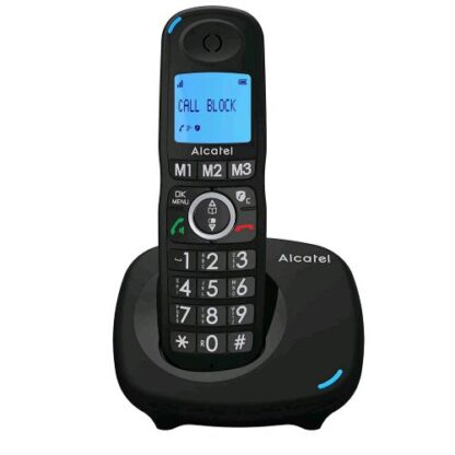 ALCATEL XL535 CORDLESS DECT SENIOR 3 MEMORIE PER CHIAMATE EMERGENZA BLACK