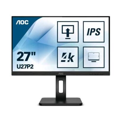 AOC U27P2 27" LED IPS UHD 4K FORMATO 16:9 CONTRASTO 1.000:1 1xHDMI 1xDISPLAY PORT 4xUSB COLORE NERO GARANZIA ITALIA