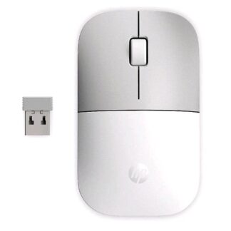 HP Z3700 MOUSE WIRELESS TECNOLOGIA LED BLUE 1200 DPI 3 PULSANTI ROTELLA SCORRIMENTO RICEVITORE USB WIRELESS 2.4 GHZ CERAMICA WHITE