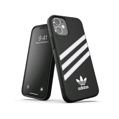 ADIDAS SAMBA APPLE iPHONE 12 MINI CUSTODIA IN TPU E POLIURETANO SIMILPELLLE NERO/BIANCO
