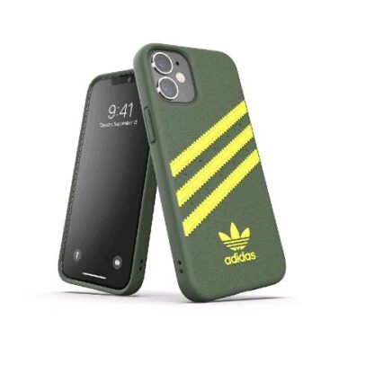 ADIDAS SAMBA APPLE iPHONE 12 MINI CUSTODIA IN TPU E POLIURETANO SIMILPELLLE VERDE/GIALLO