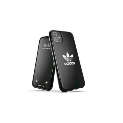 ADIDAS SNAP APPLE iPHONE 12 PRO MAX CUSTODIA IN TPU CON LOGO A TRIFOGLIO NERO BIANCO