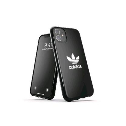 ADIDAS SNAP APPLE iPHONE 12/12 PRO CUSTODIA IN TPU CON LOGO A TRIFOGLIO NERO BIANCO