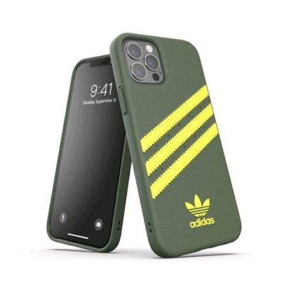 ADIDAS SAMBA APPLE iPHONE 12/ 12 PROCUSTODIA IN TPU E POLIURETANO SIMILPELLLE VERDE/GIALLO