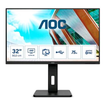 AOC U32P2CA PRO LINE 31.5" LED W-LED 4K ULTRA HD 4MS 60HZ LOW BLUE LIGHT HDMI DISPLAYPORT USB-C USB ALTOPARLANTI NERO