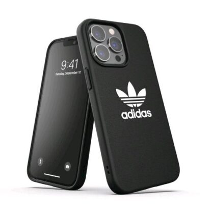 ADIDAS APPLE iPHONE 13/ 13 PRO ADICOLOR CUSTODIA IN TPU E POLIURETANO NERO CON LOGO BIANCO