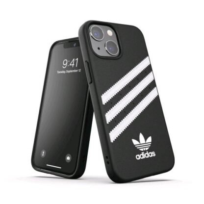 ADIDAS APPLE iPHONE 13 MINI SAMBA CUSTODIA IN TPU E POLIURETANO SIMILPELLLE BIANCO/NERO