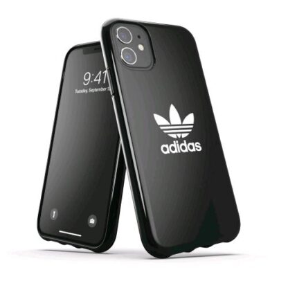 ADIDAS APPLE iPHONE 13/12 PRO SNAP CUSTODIA IN TPU CON LOGO A TRIFOGLIO NERO BIANCO