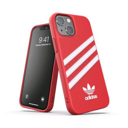 ADIDAS APPLE iPHONE 13 MINI SAMBA CUSTODIA IN TPU E POLIURETANO SIMILPELLLE BIANCO/ROSSO