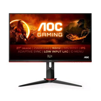 AOC Q27G2S/EU 27" W-LED IPS QUAD HD GAMING 16:9 1 MS 165 HZ LOW BLUE LIGHT ADAPTIVE SYNC HDMI DISPLAYPORT NERO ROSSO