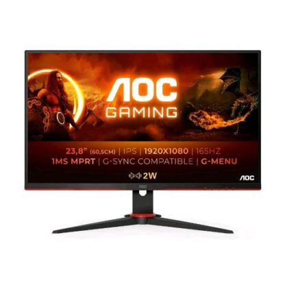 AOC 24G2SPU 23.8" GAMING LED IPS 16:9 FULL HD 165HZ 1MS FREESYNC PREMIUM HUB USB VGA HDMI DISPLAYPORT ALTOPARLANTI INCORPORATI NERO ROSSO