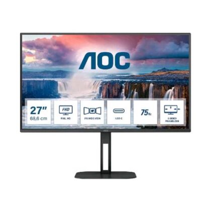 AOC 27V5CE/BK 27" LED IPS FULL HD 75HZ 1MS 16:9 FREE SYNC HUB USB USB-C HDMI ALTOPARLANTI INCORPORATI NERO