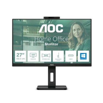 AOC 24P3QW 23.8" LED IPS FULL HD 16:9 75Hz 4MS CONTRASTO 1.000:1 VEBCAM 2MP CON MICROFONO INCORPORATO LOW BLUE LIGHT HUB USB HDMI DISPLAYPORT ALTOPARLANTI INCORPORATI NERO
