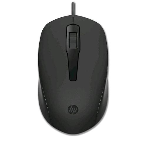 HP 150 MOUSE CABLATO OTTICO 1.600 DPI 3 PULSANTI E ROTELLA DI SCORRIMENTO A DOPPIA FUNZIONE IMPUGNATURA EGONOMICA E FUNZIONALE USB-A AMBIDESTRO NERO