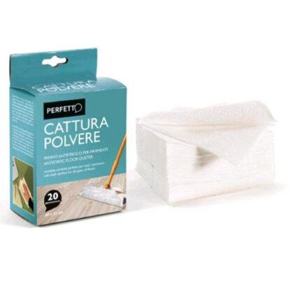 PERFETTO PANNI CATTURAPOLVERE PER PAVIMENTI IN POLIESTERE 22X28 CM BIANCO CONF 20 Pz.
